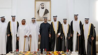 زايد بن محمد بن زايد يحضر حفل استقبال بمناسبة زفاف أنجال صالح سليم المنهالي