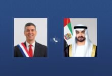 شكر سموه لاستجابة الإمارات الإغاثية العاجلة.. رئيس الدولة يتلقى اتصالاً هاتفياً من رئيس الباراغواي