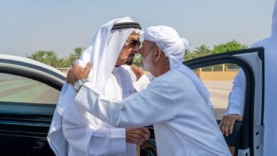 حميد بن راشد يقدم واجب العزاء في وفاة محمد علي السويحي 5 حميد بن راشد