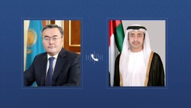 عبدالله بن زايد ووزير خارجية كازاخستان يبحثان هاتفيا العلاقات الثنائية والتطورات الإقليمية والدولية