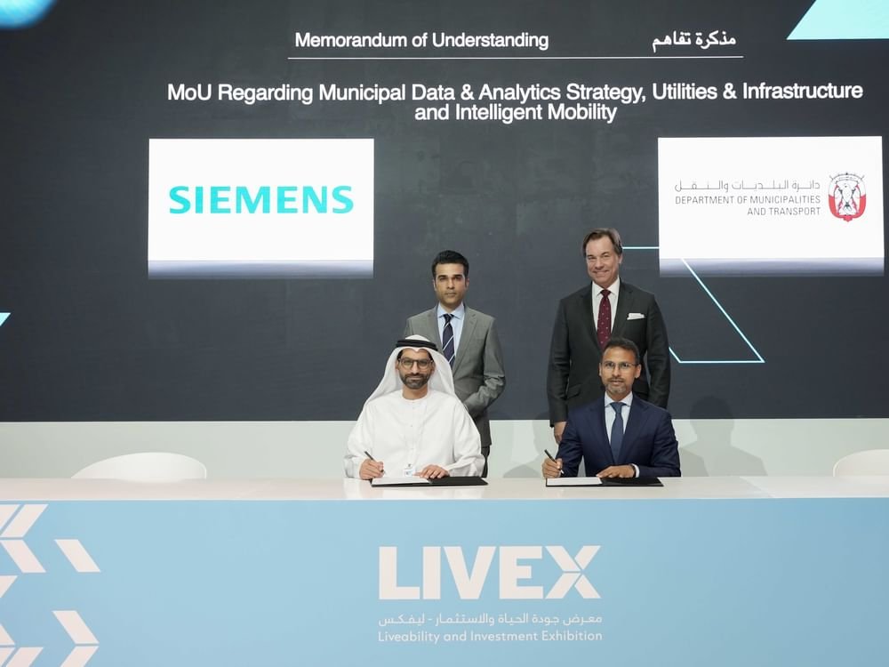 شراكة بين دائرة البلديات والنقل و"سيمنس" لتطوير البنية التحتية الرقمية والتنقل الذكي في أبوظبي 1 شراكة بين دائرة البلديات والنقل و"سيمنس" لتطوير البنية التحتية الرقمية والتنقل الذكي في أبوظبي