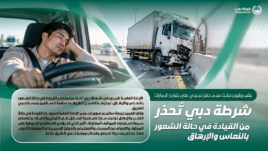 شرطة دبي تُحذر من القيادة في حالة الشعور بالنعاس والإرهاق 4 شرطة دبي تُحذر من القيادة في حالة الشعور بالنعاس والإرهاق