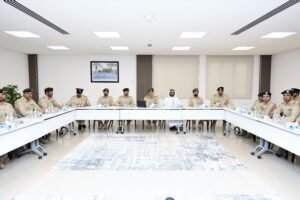 عبدالله المري يتفقد الإدارة العامة لأمن الهيئات والمنشآت والطوارئ